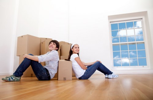 Preparation checklist and packing materials for a house move in Aldboroughhatch
