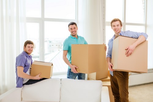Office items being moved by van