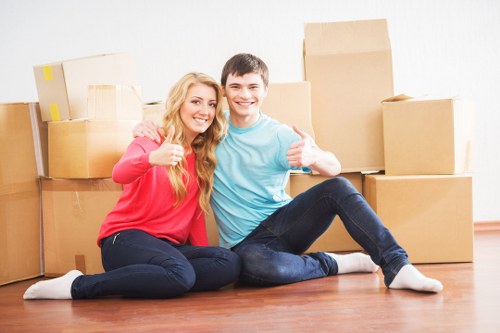 Local removal van arriving for a residential or business move